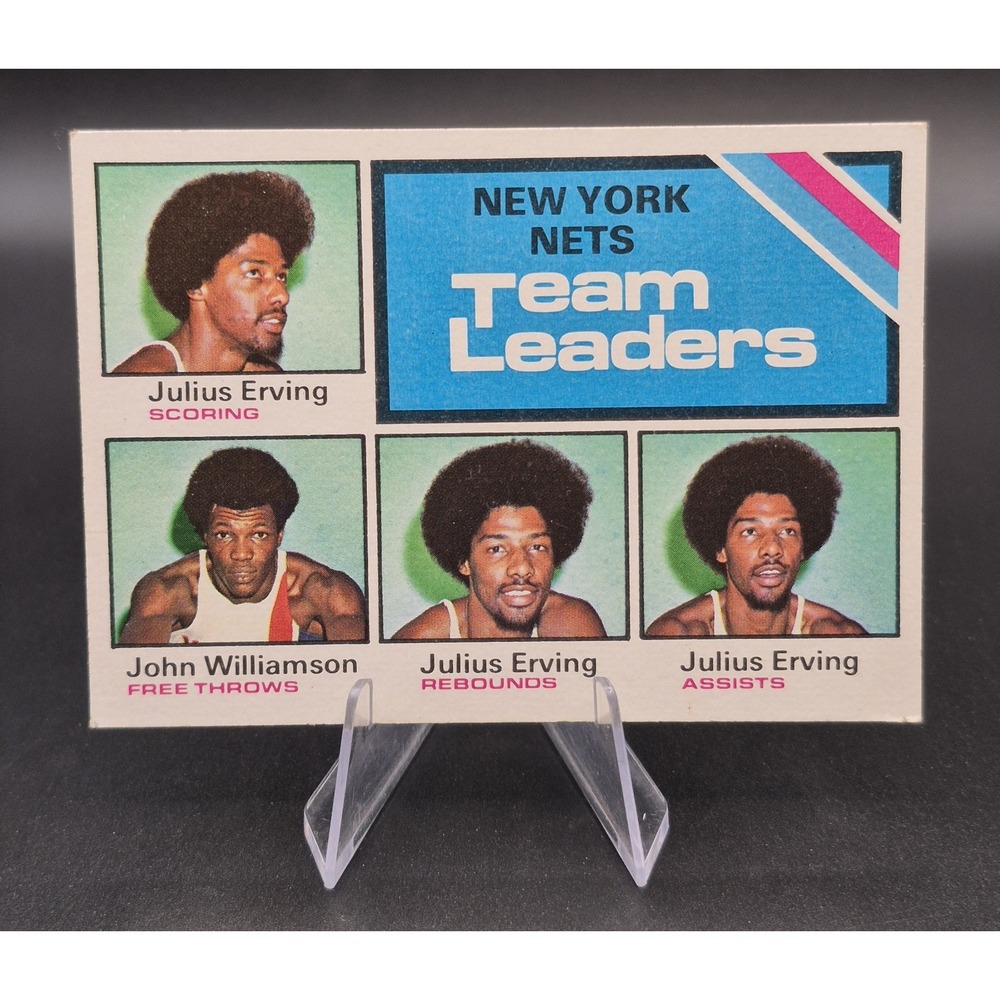 1975 Topps Julius Erving John Williamson 282 Team Leaders HOF New York Nets